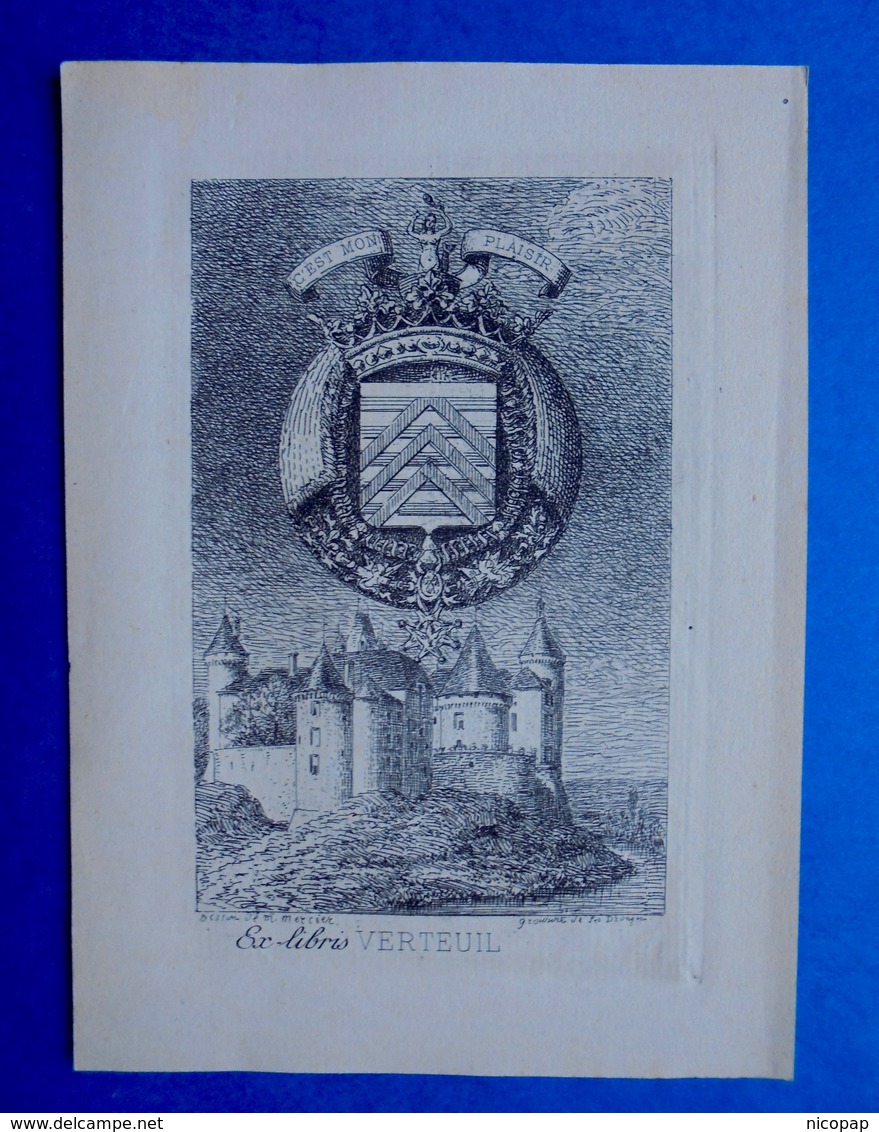 Bel Ex-libris Du Château De Verteuil (Charente) - Ex Libris