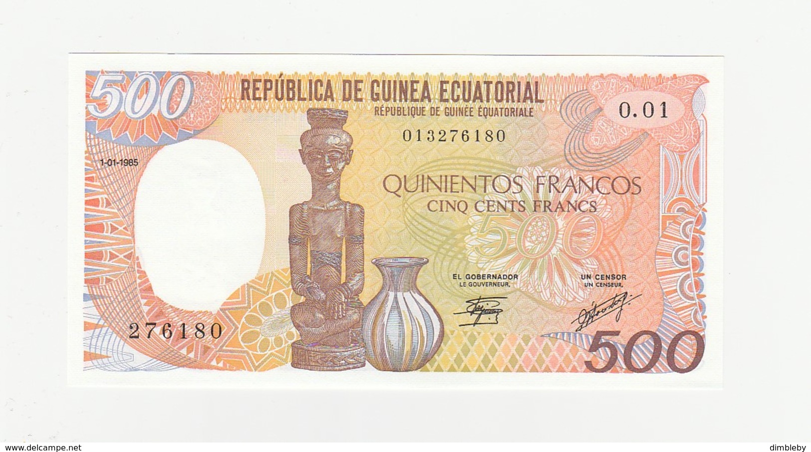 1985;Äquatorial-Guinea "500 Francs Unz - Equatorial Guinea