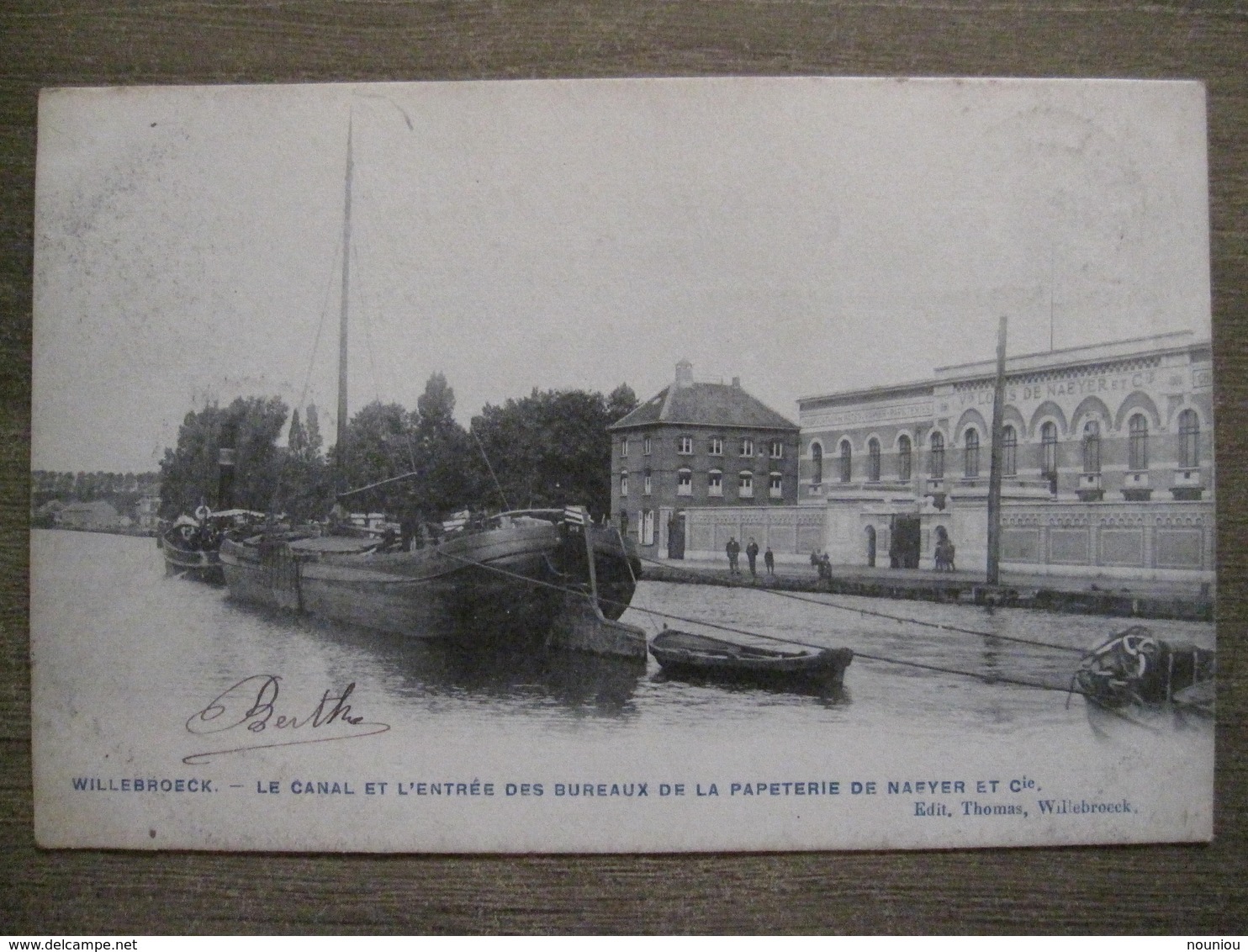 Cpa Willebroek Willebroeck - Canal Et Entrée Des Bureaux De La Papeterie De Naeyer Et Cie - Edit. Thomas - 1907 - Willebroek