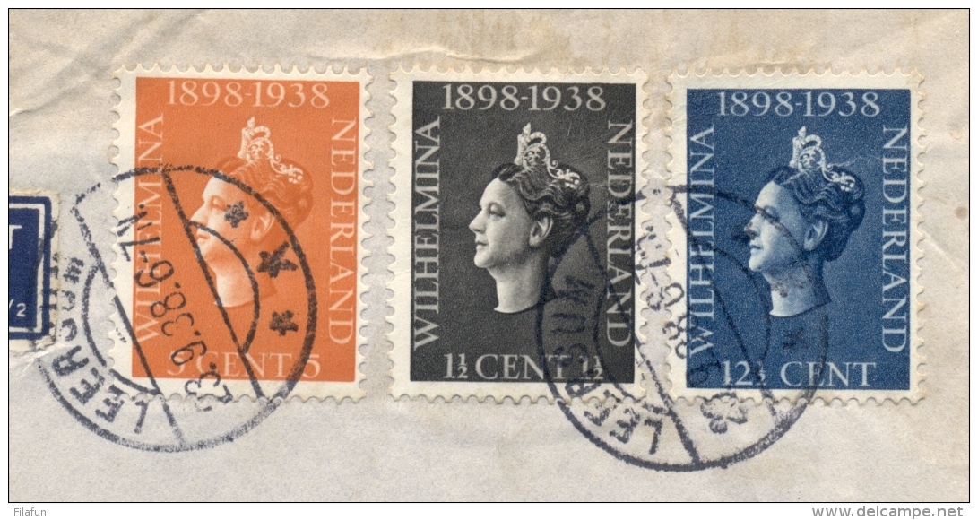 Nederland - 1938 - Jubileumserie Tricolore Op LP-cover Van Leersum Naar Sterrenwacht In Lembang / Nederlands Indië - Brieven En Documenten