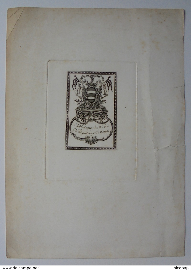 Ex-libris De La Bibliothèque Du Marquis De Saint Mauris - Ex-libris