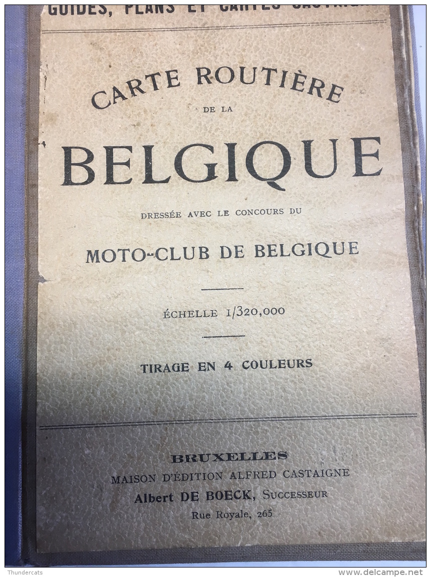 CARTE ROUTIERE DE LA BELGIQUE TOR TOILE OP LINNEN MOTO CLUB ALBERT DE BOECK 90 CM X 65 CM  ( DATE ??? ) - Roadmaps