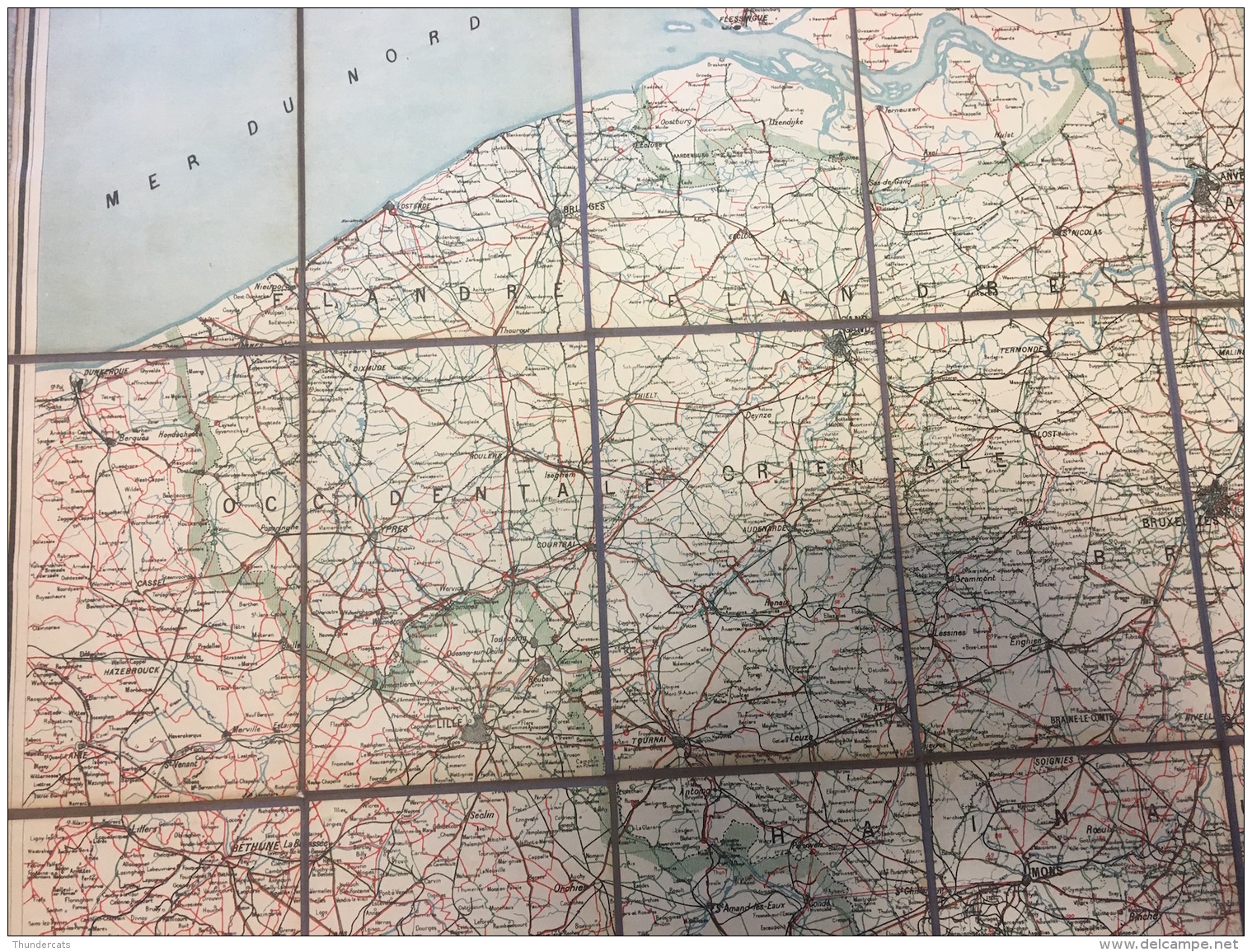 CARTE ROUTIERE DE LA BELGIQUE TOR TOILE OP LINNEN MOTO CLUB ALBERT DE BOECK 90 CM X 65 CM  ( DATE ??? ) - Roadmaps