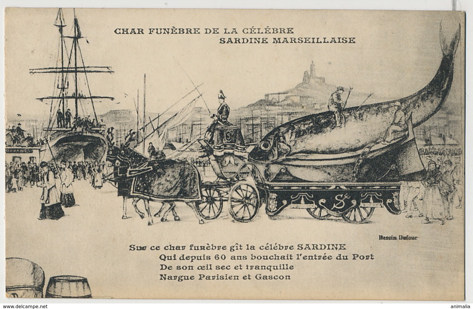 Char Funebre De La Sardine De Marseille Corbillard Humour - Funerali