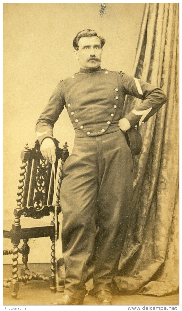 France Paris Militaire Soldat Uniforme Ancienne Photo CDV Pierre Petit 1870' - Alte (vor 1900)
