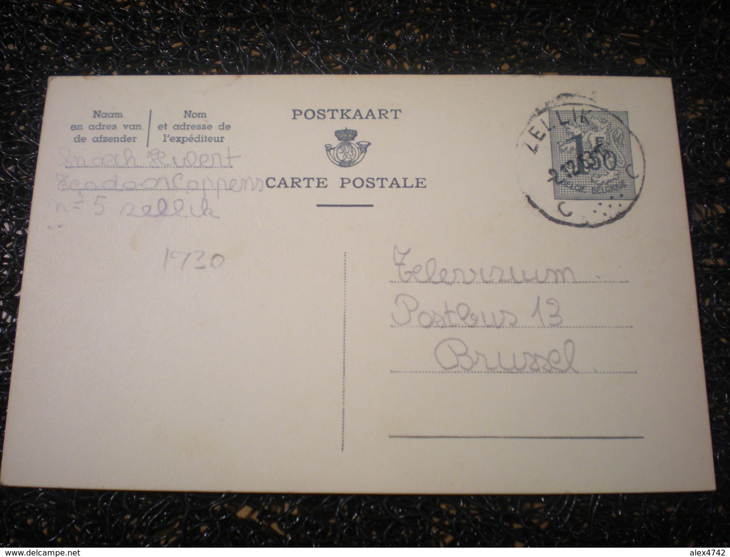 Entiers Postaux Belge 1,5fr Sans Piblicité, Cachet Zellik (i5) - Publibels