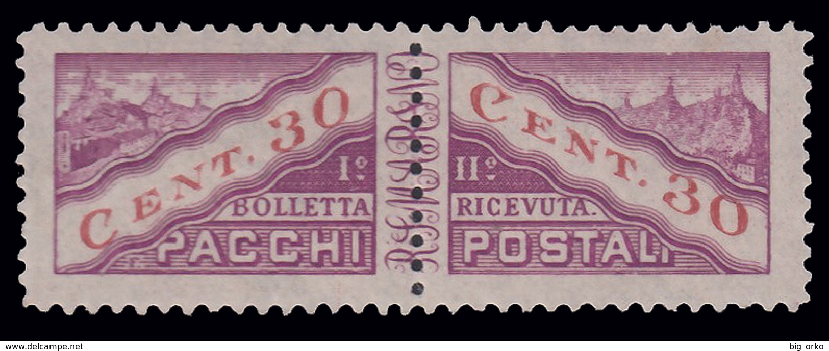 PACCHI POSTALI - Tipo Del 1928 Dentellati In Mezzo - 30 C. Lilla E Rosso - 1945 - Timbres Express
