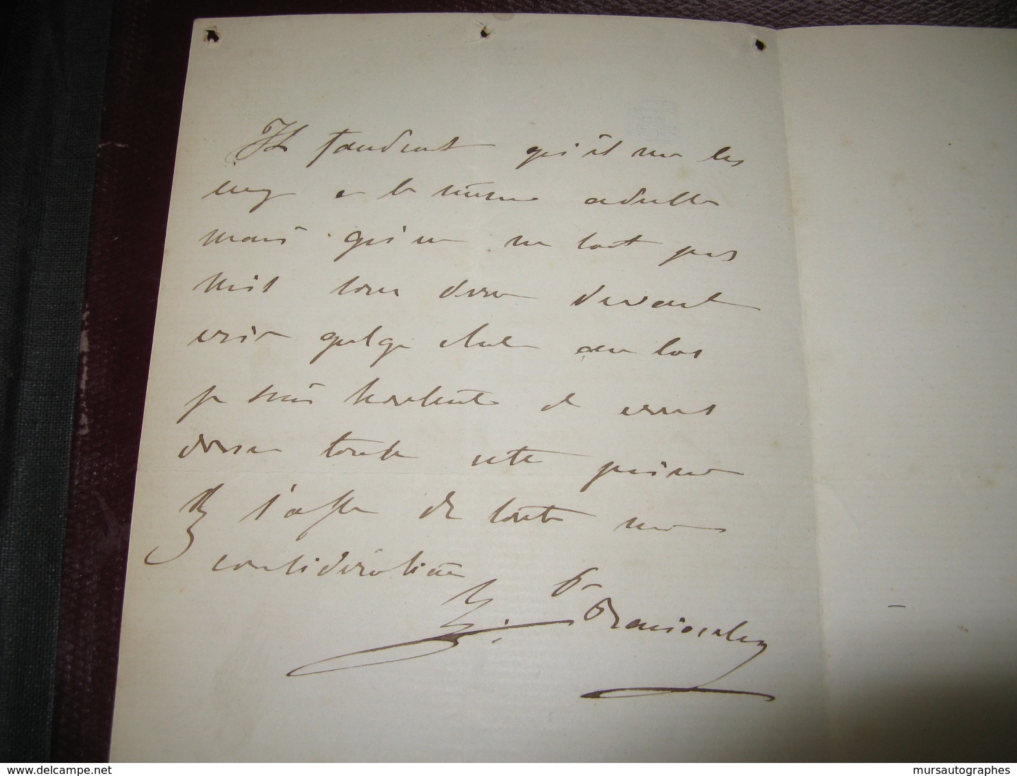 LETTRE AUTOGRAPHE SIGNEE D'ELISA PRINCESSE BACCIOCHI 1860 "MADAME NAPOLEONE" NIECE EMPEREUR "L'AIGLON" RARE - Autres & Non Classés