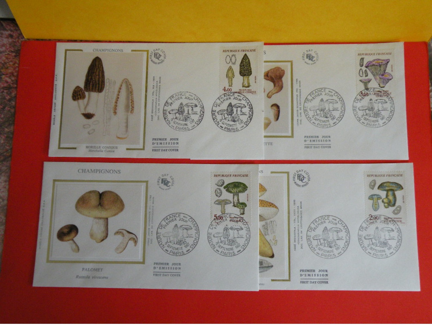 Nature De France Les Champignons < Paris (75) > 5.9.1987 < Lot 4 FDC 1er Jour > Coté 10€ - 1980-1989