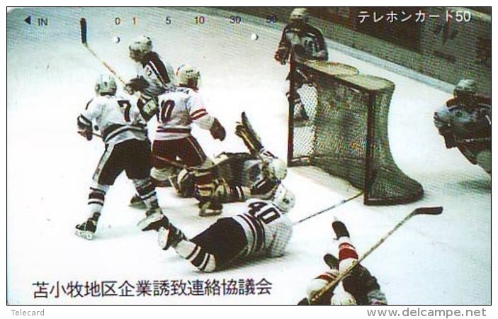 Télécarte Japon * 110-001  * Sport * EIS * ICE HOCKEY Sur Glace (433b) Japan Phonecard * TK * SCHAATSEN SKATING - Deportes