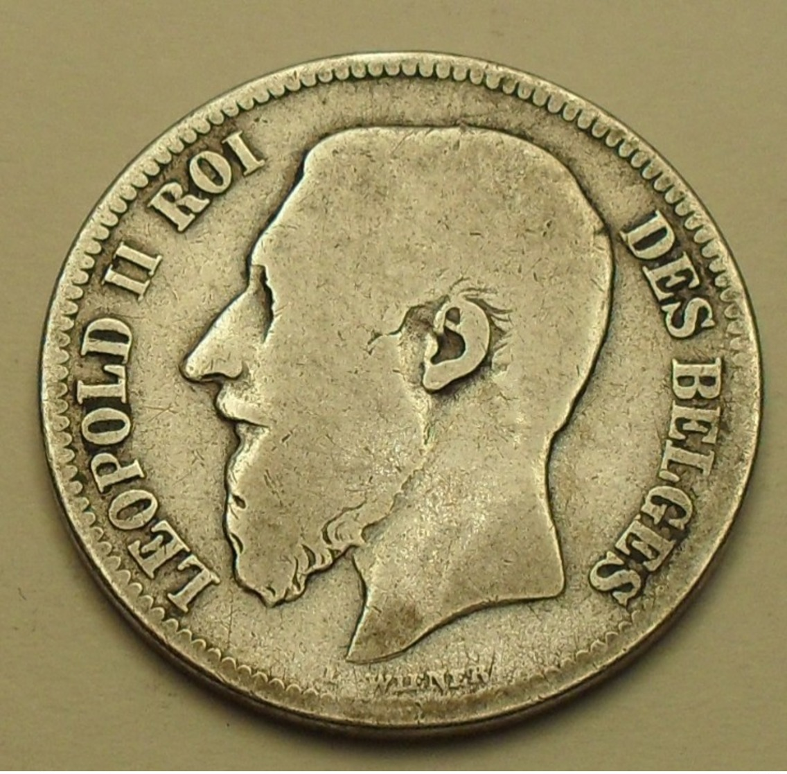 1868 - Belgique - Belgium - 2 FRANCS, LEOPOLD II , Argent, Silver, Type Wiener, Légende Française, KM 30.2 - 2 Francs