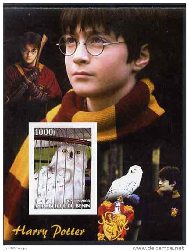 82917 Benin 2003 Owls Perf M/sheet With Harry Potter In Background, Unmounted Mint - Cinema