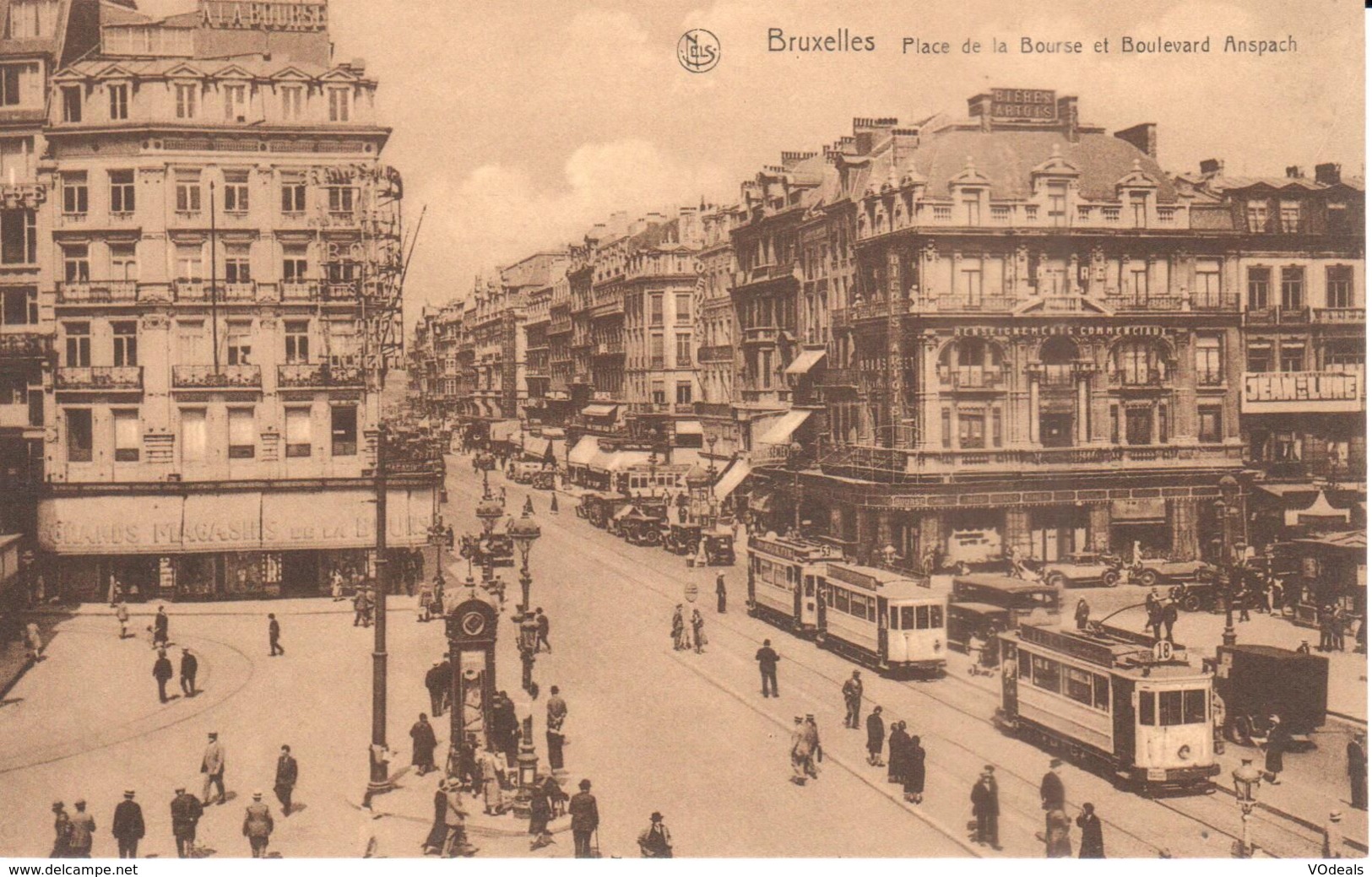 Bruxelles - CPA - Brussel - Place De La Bourse Et Boulevard Anspach - Lanen, Boulevards