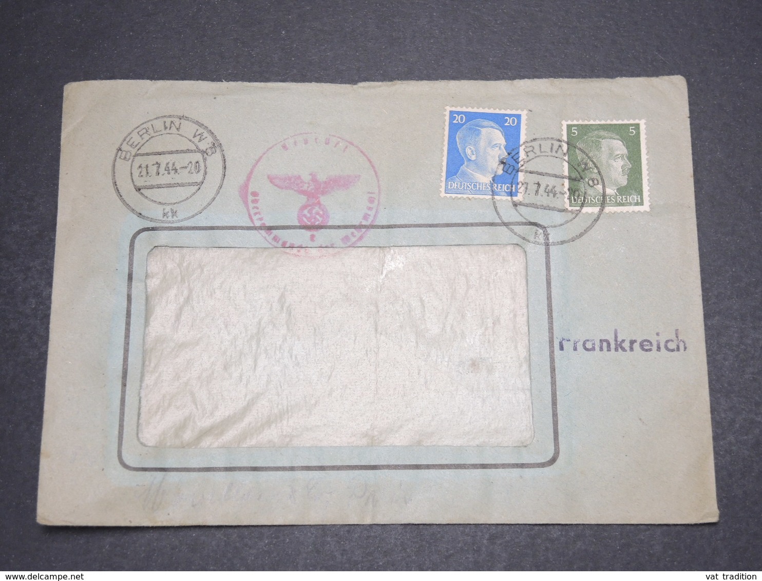 ALLEMAGNE - Enveloppe De Berlin Pour La France En 1944 Avec Contrôle Postal - L 16214 - Lettres & Documents