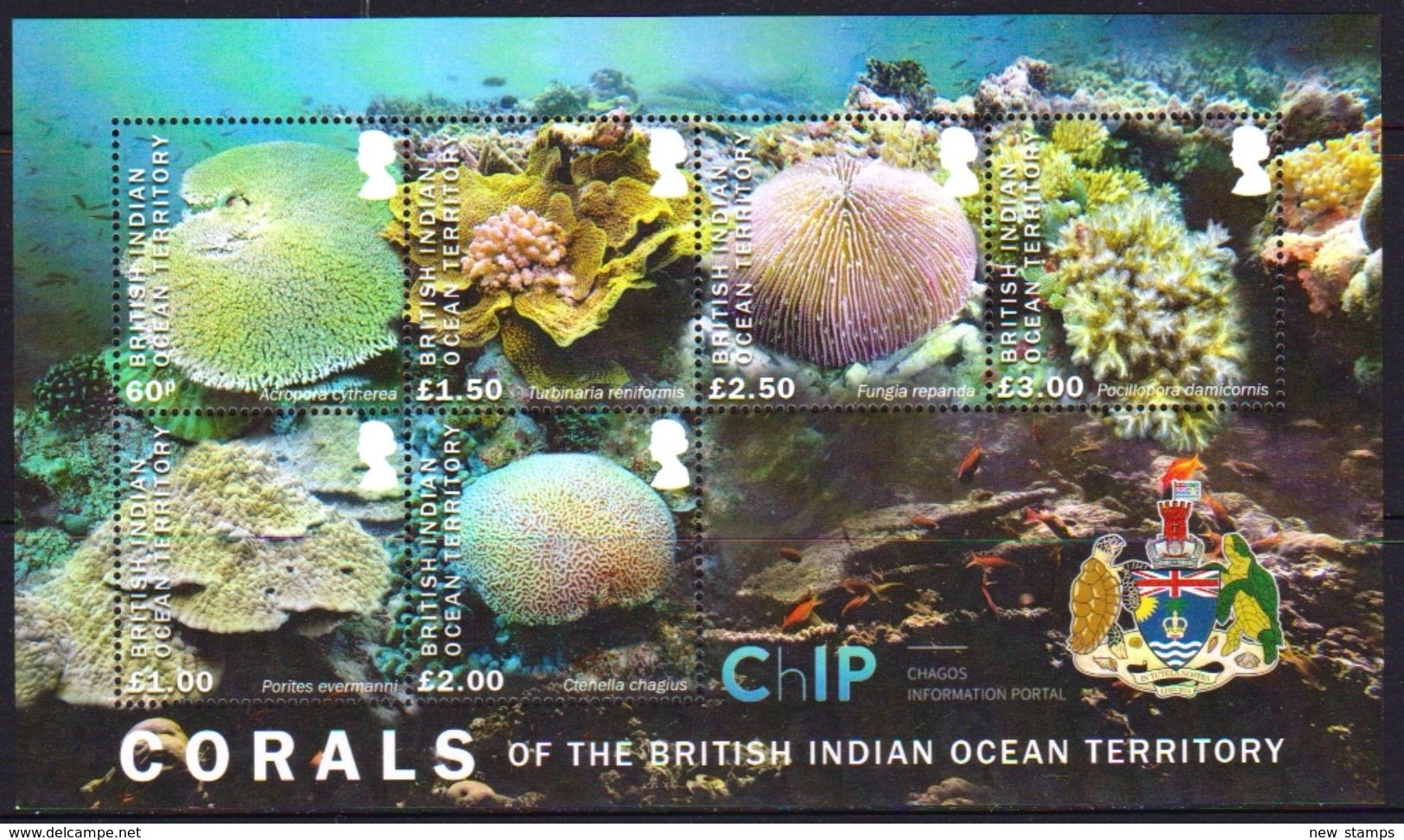 British Indian Ocean Territory 2017 Marine Life Corals MS MNH - Britisches Territorium Im Indischen Ozean