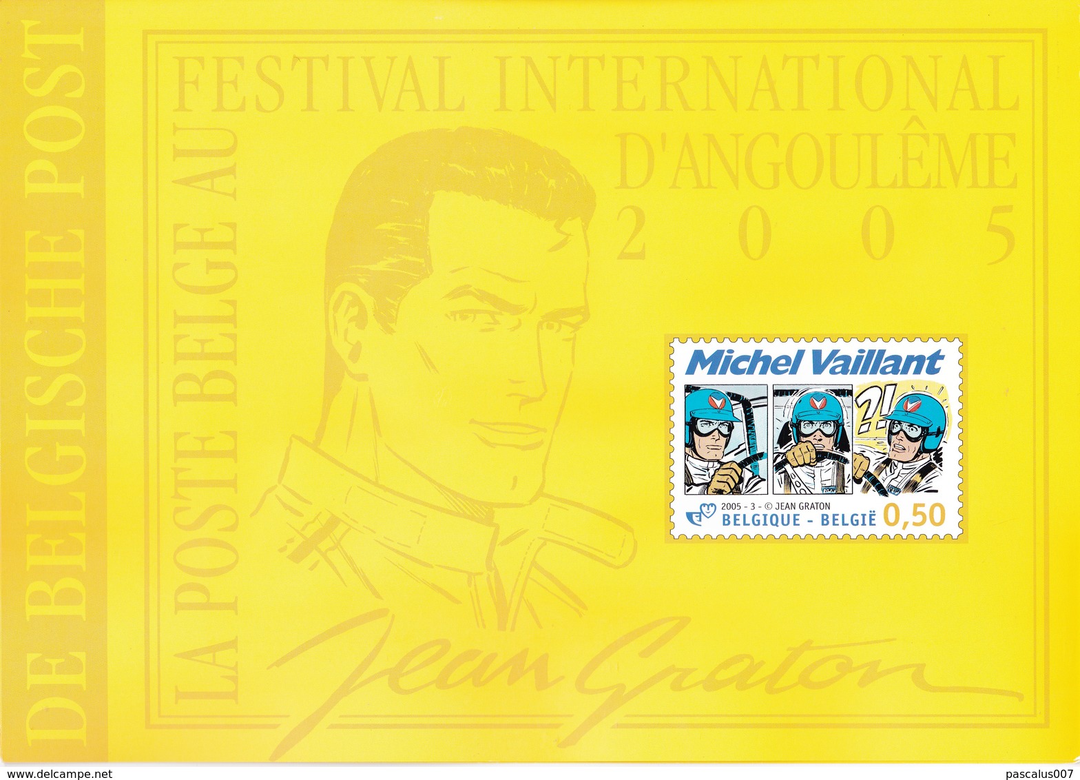 B01-081-1 3350  BD Angoulème Pochette Souvenir Vide Avec Timbre (x)   Rare Michel Vaillant Jean Graton 15-1-2005 - Cartes Souvenir – Emissions Communes [HK]