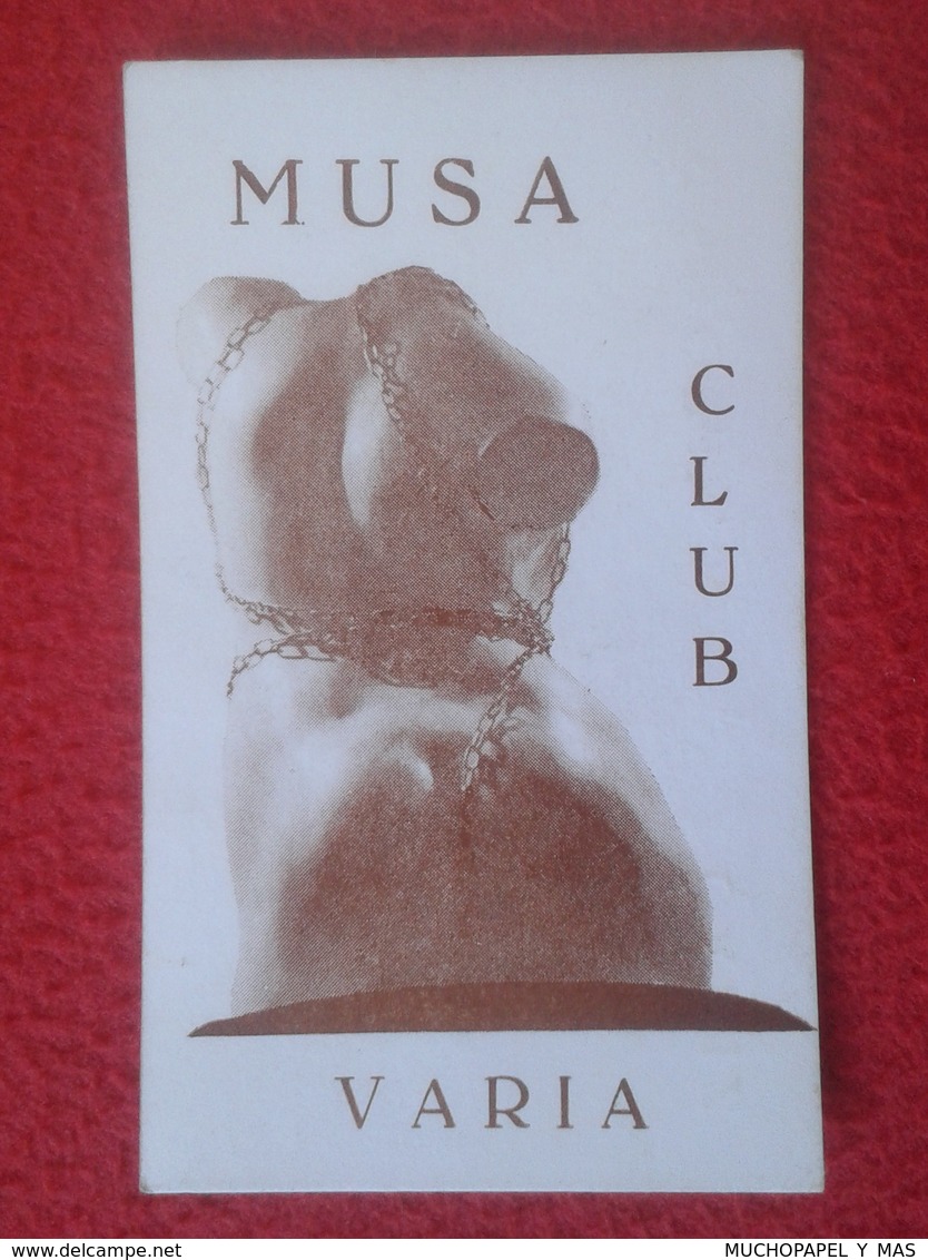 ANTIGUA TARJETA DE VISITA VISIT CARD PUBLICIDAD PUBLICITARIA O SIMILAR MUSA CLUB VARIA GAY ? TU AMBIENTE DIFERENTE CÁDIZ - Tarjetas De Visita