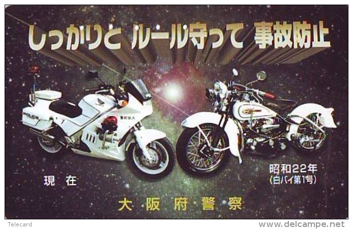 Télécarte Japon * MOTOR  * (1828)  Phonecard Japan * TELEFONKARTE * MOTORBIKE * MOTOR RACE * POLICE - Politie