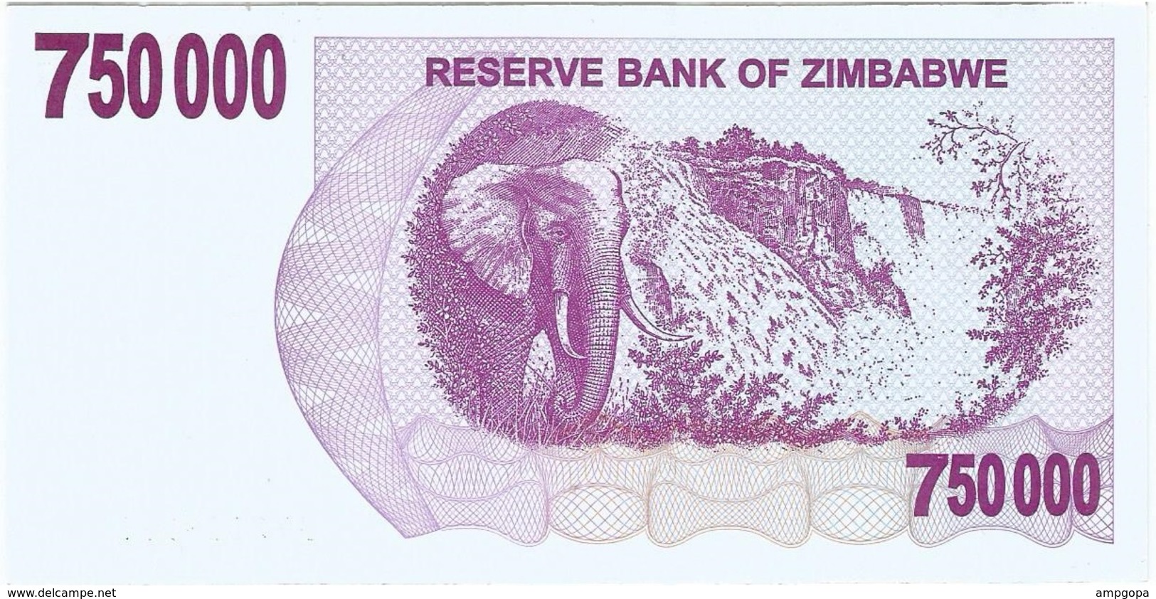 Zimbabwe 750.000 Dollars 31-12-2007 Pick 52 UNC - Zimbabwe