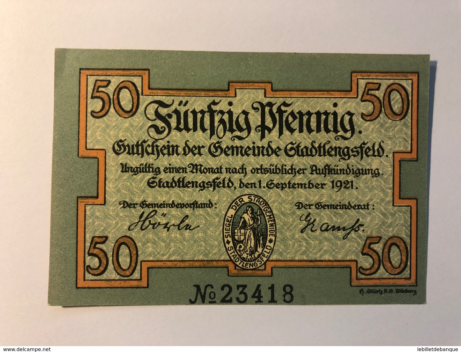 Allemagne Notgeld Lengsfeld 50 Pfennig - Collezioni