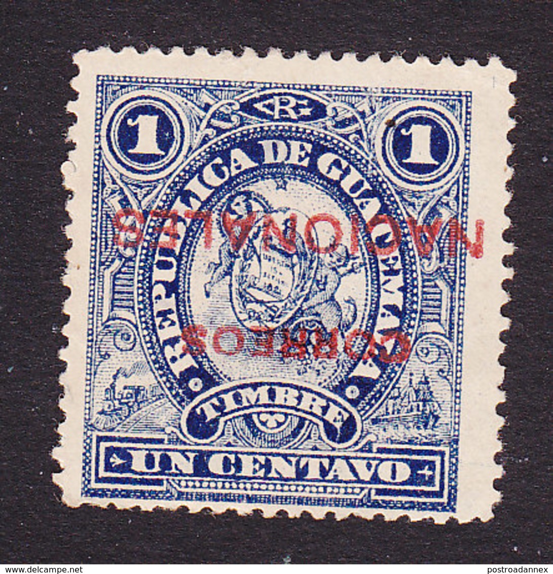 Guatemala, Scott #86a, Mint No Gum, National Emblem Surcharged, Issued 1898 - Guatemala