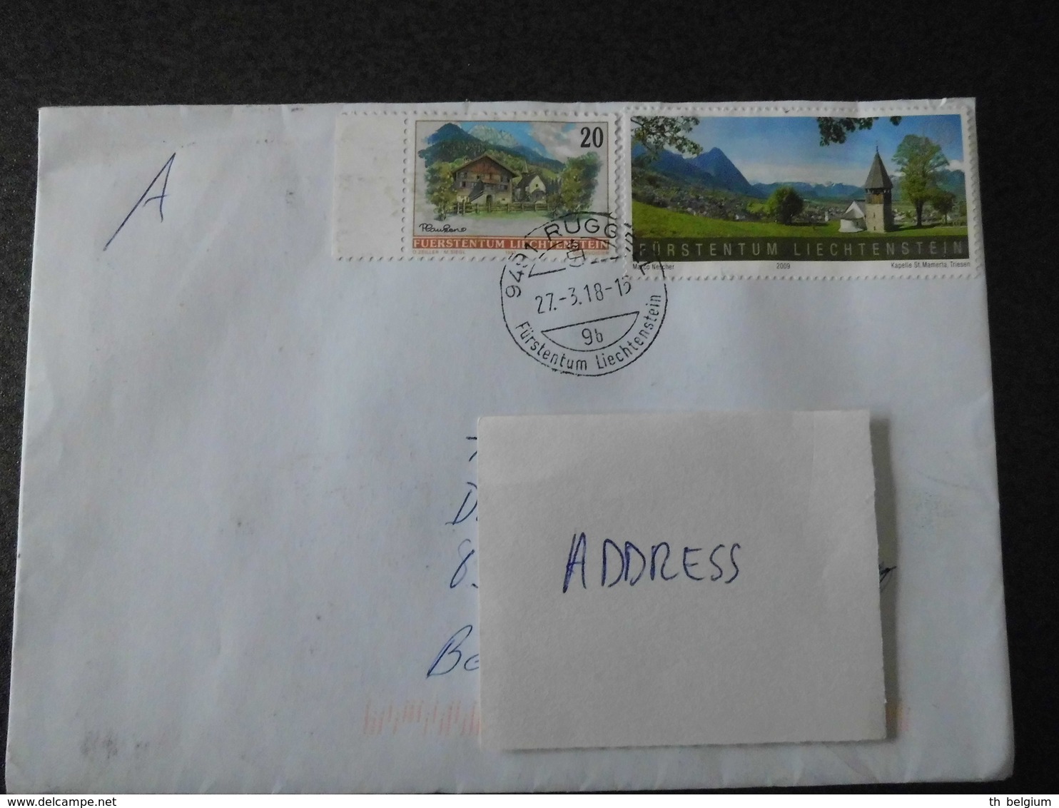 Liechtenstein 2018 - Letter With Stamps Sepac Mountain (2009) + Definitive Chalets - Brieven En Documenten