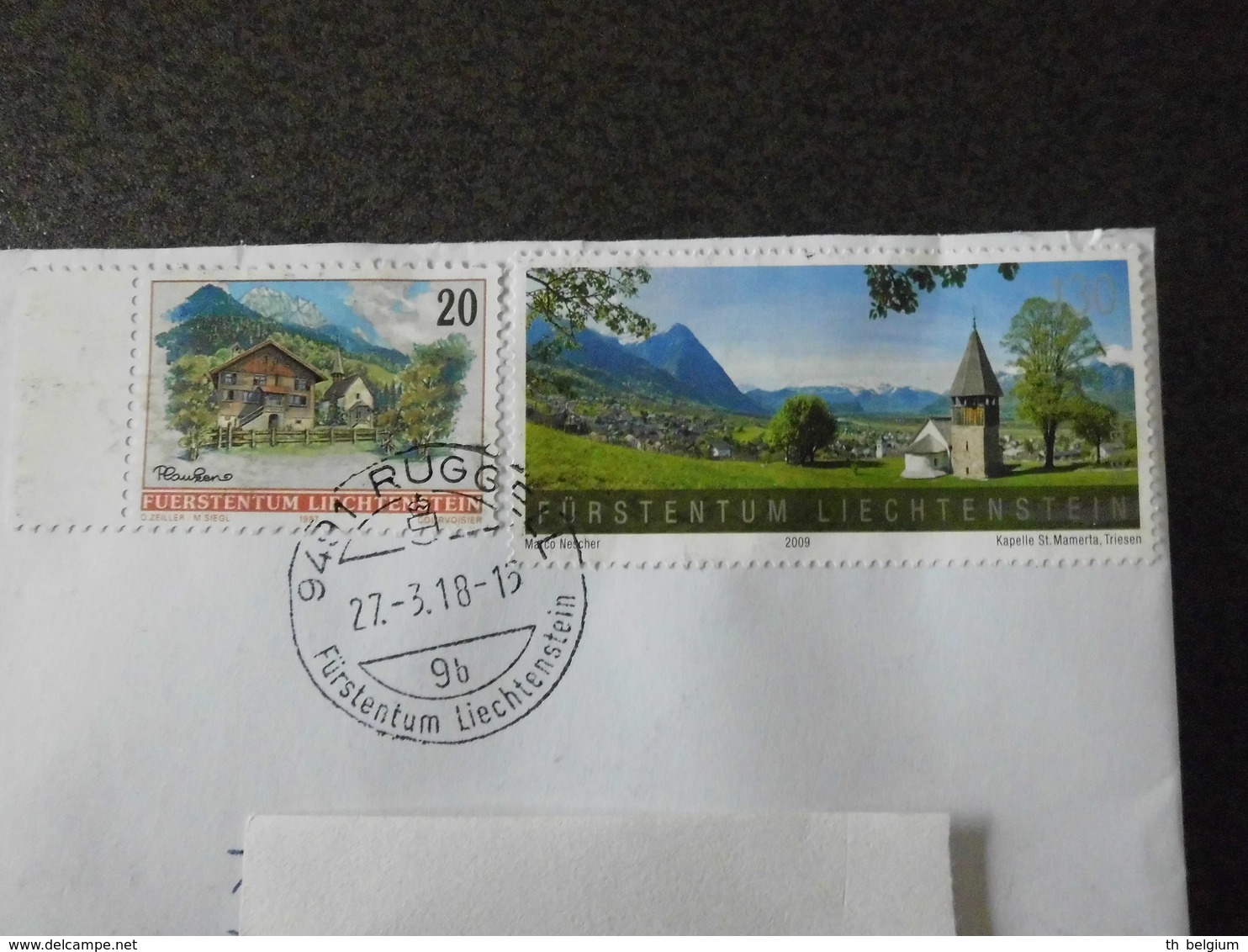 Liechtenstein 2018 - Letter With Stamps Sepac Mountain (2009) + Definitive Chalets - Covers & Documents