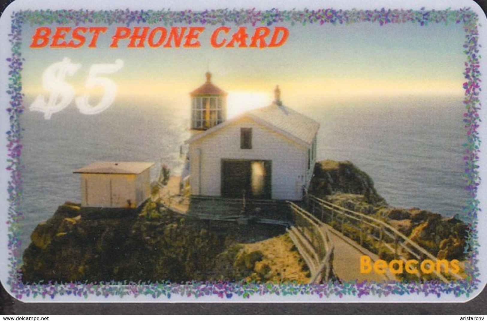 LIGHTHOUSE BEACON SET OF 5 PHONE CARDS - Faros