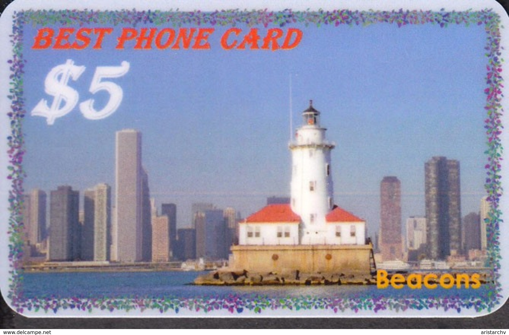 LIGHTHOUSE BEACON SET OF 5 PHONE CARDS - Leuchttürme