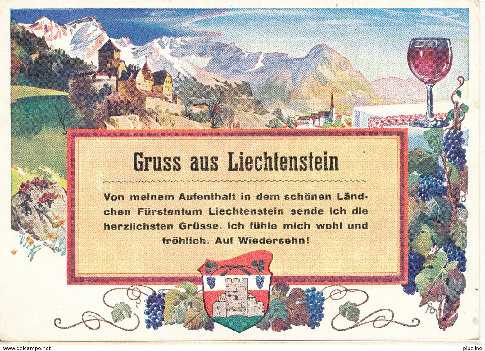 Liechtenstein Postcard Grüss Aus Liechtenstein Sent To Germany DDR 29-7-1957 - Liechtenstein