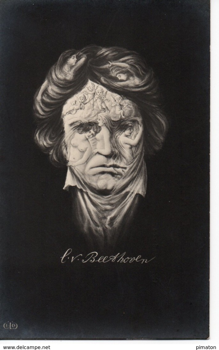 Beethoven ( Figure à L'aide De Femmes Nues Et Enfants )rare - Silhouettes