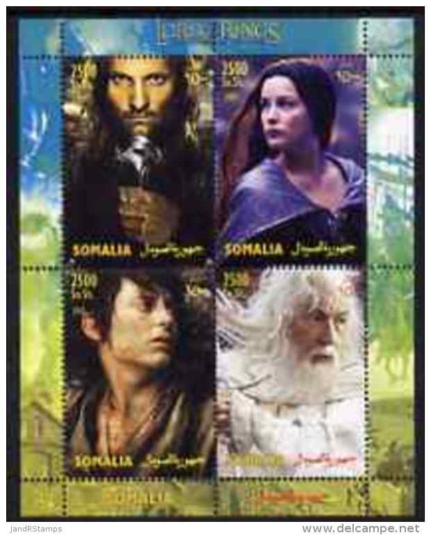 50133 Somalia 2004 Lord Of The Rings Perf Sheetlet Containing 4 Values Unmounted Mint - Cinema