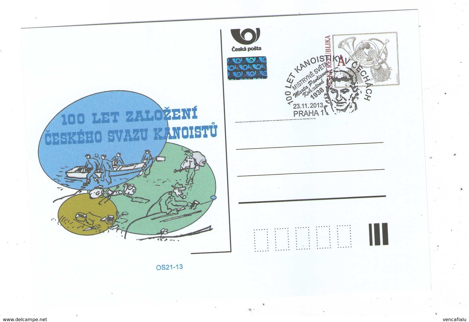 Czech Republic2003 -100 Years  From The Founding Of The Czech Canoe Union, Spec.postal Stationery And Cancellation - Kanu