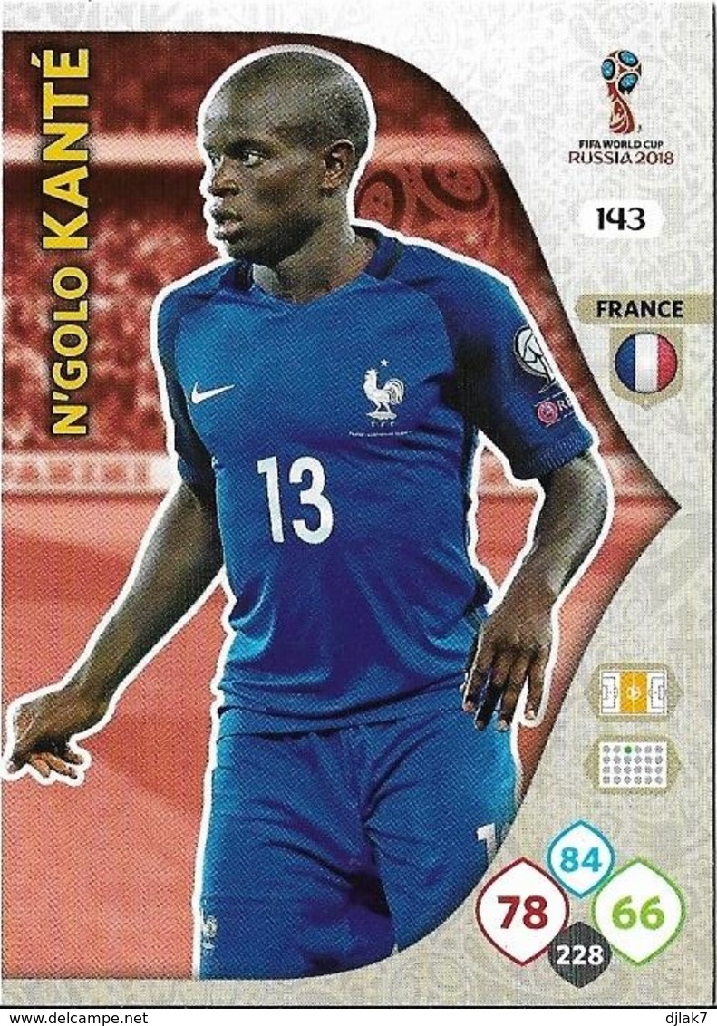 CARTE PANINI ADRENALYN FIFA WORLD CUP RUSSIA 2018 – FRANCE – N'GOLO KANTE N°143 - Trading Cards