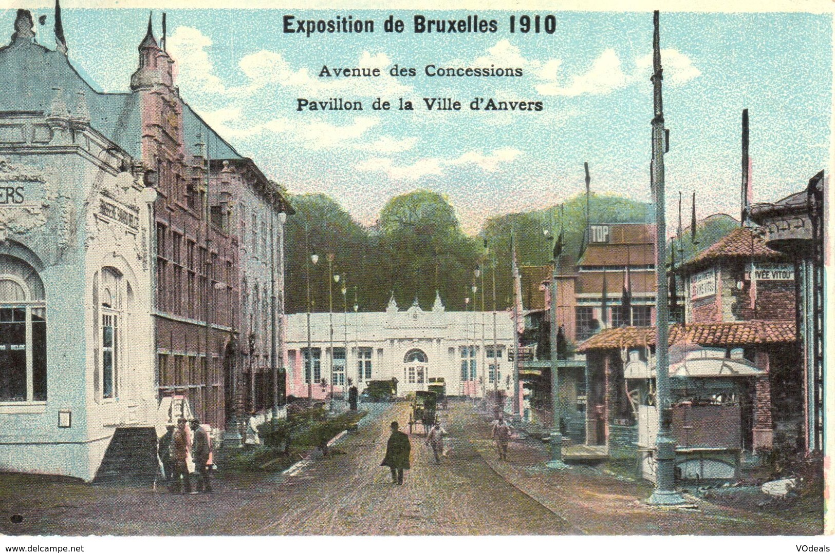 Bruxelles - CPA - Brussel - Exposition 1910 - Avenue Des Concessions - Pavillon De La Ville D'Anvers - Wereldtentoonstellingen