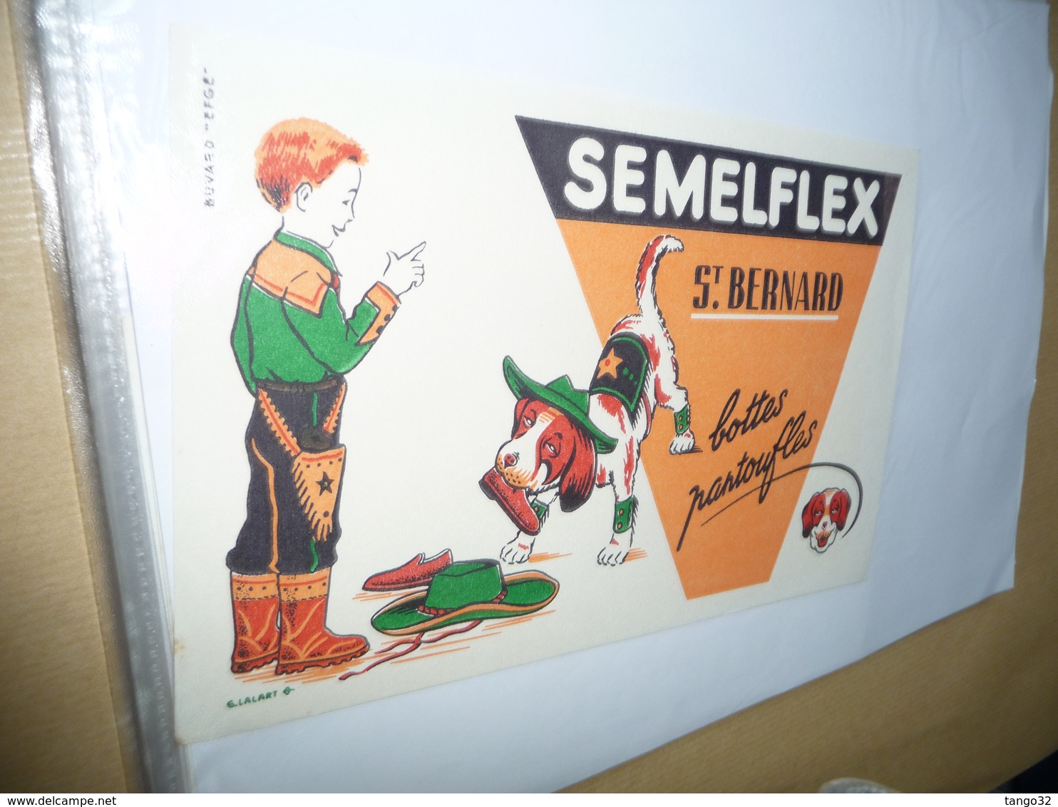 BUVARD  Blotting Paper  Pantoufles Bottes  SEMELFLEX Chien Saint Bernard - Chaussures