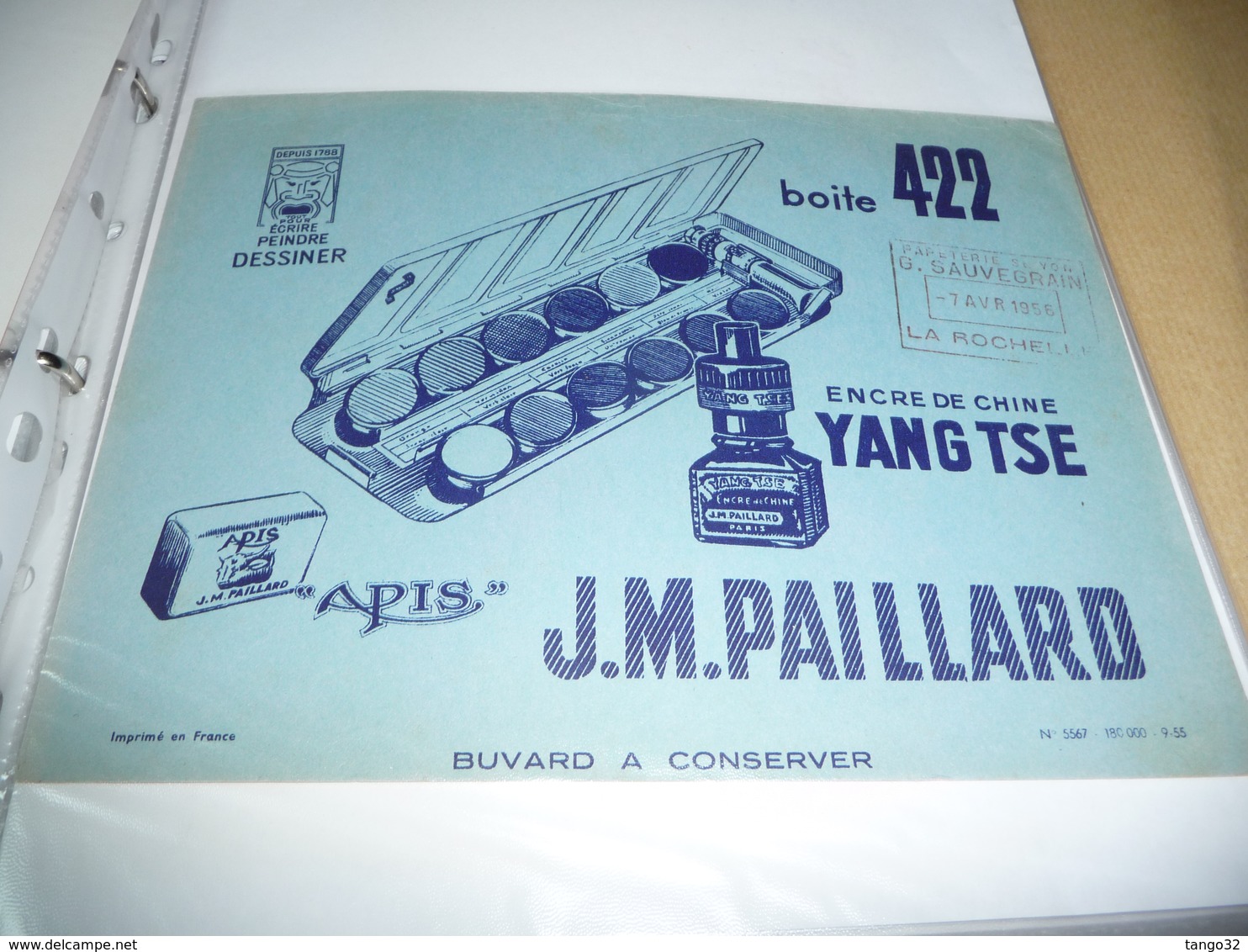 BUVARD Publicitaire  BLOTTING PAPER   - Boite 422 Paillard Yand Tse - P