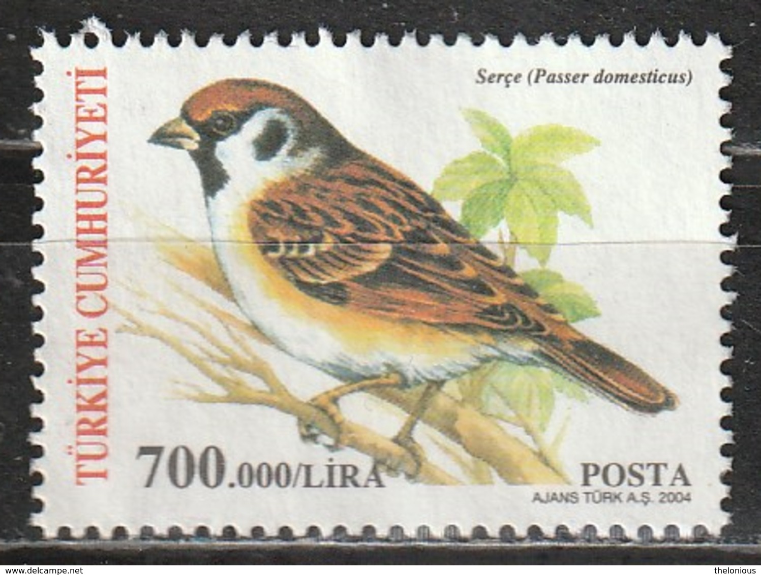 # Turchia 2004 - Eurasian Tree Sparrow (Passer Montanus) - Uccelli - Oblitérés