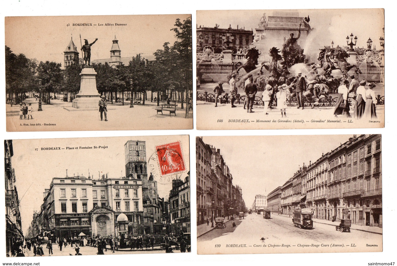 33 - BORDEAUX . 4 CARTES POSTALES - Réf. N°9660 - - Bordeaux