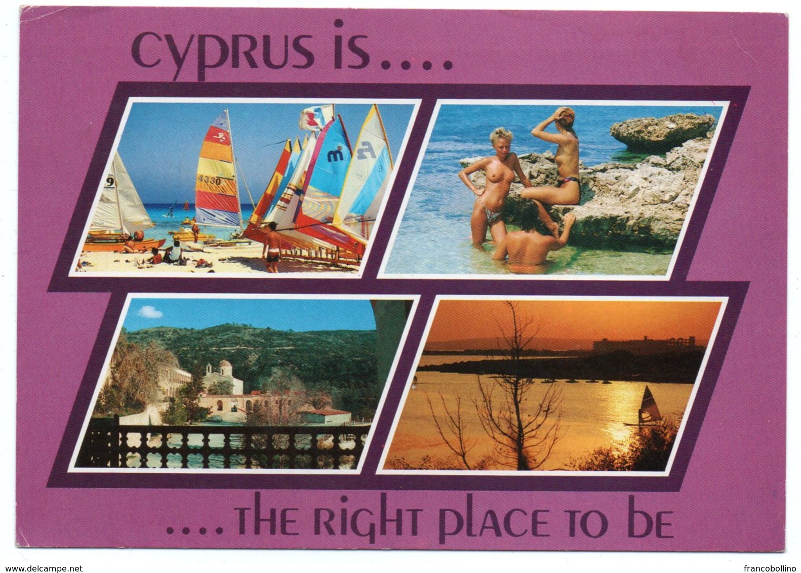 CYPRUS IS ...THE RIGHT PLACE TO BE / GIRLS ON THE BEACH-SEINS NUS/BREASTS NUDE / THEMATIC STAMP-GAMES OF SMALL STATES - Cipro