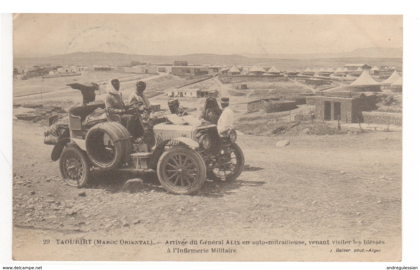 Cp Maroc Oriental - Arrivée Du Général ALIX En Auto-mitrailleuse - Personnages