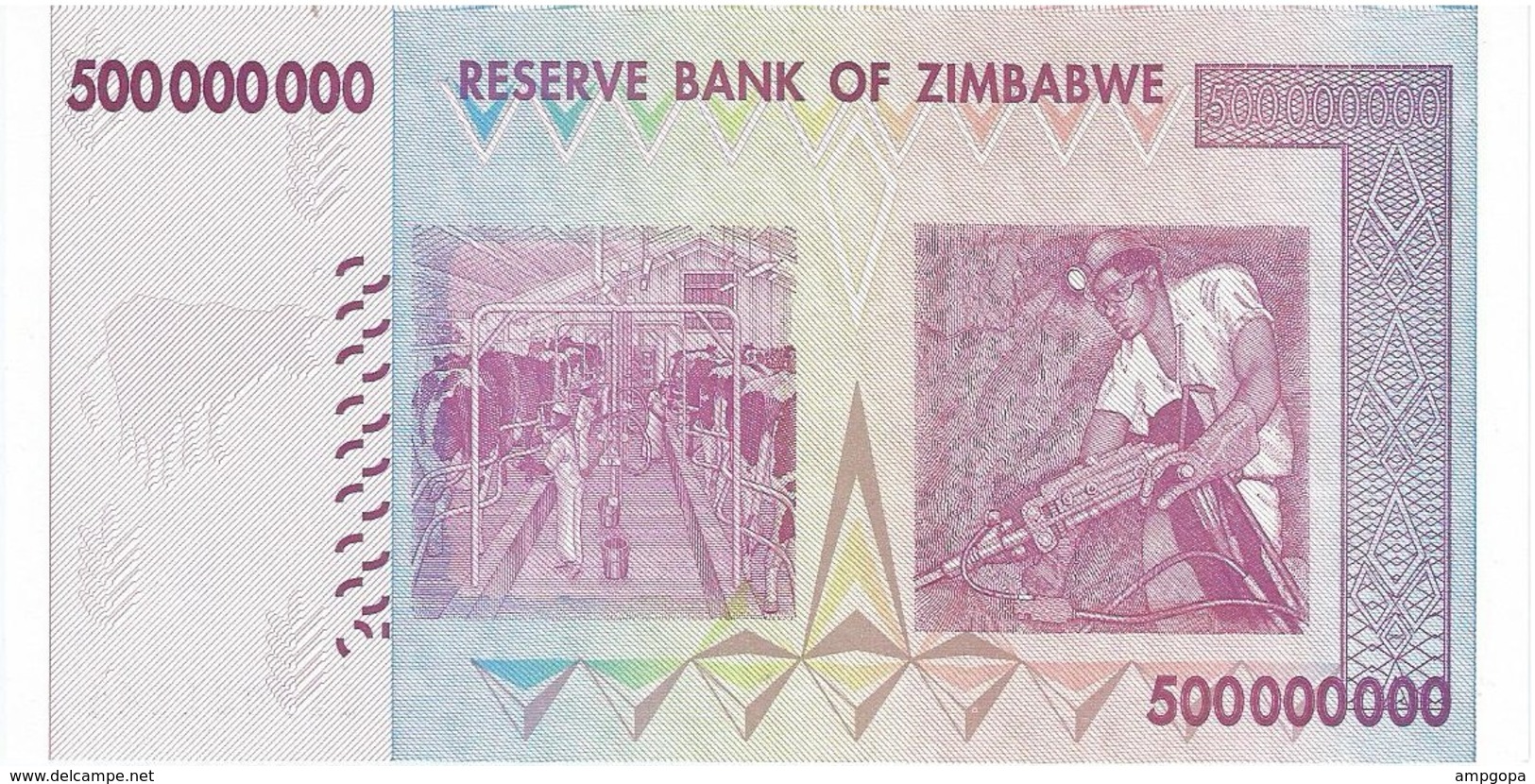 Zimbabwe 500.000.000 Dollars 2008 Pick 82 UNC - Zimbabwe