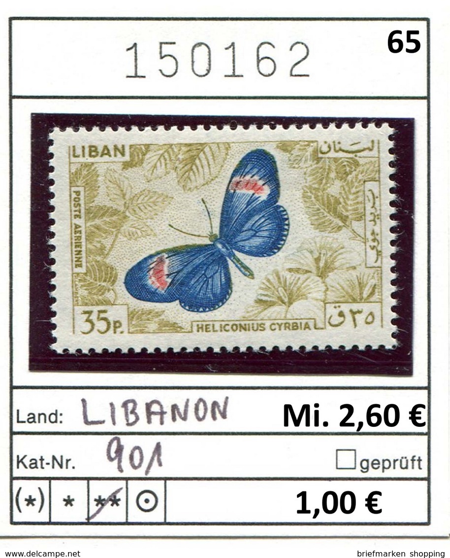 Libanon - Liban - Rep. Libanaise - Michel 901 - ** Mnh Neuf Postfris - Schmetterlinge Butterflies Papillons - Libanon