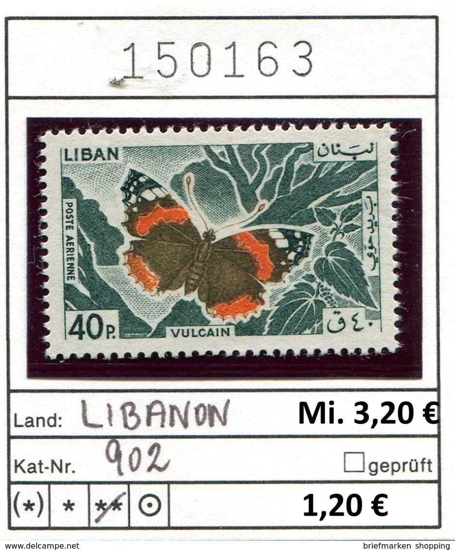 Libanon - Liban - Rep. Libanaise - Michel 902 - ** Mnh Neuf Postfris - Schmetterlinge Butterflies Papillons - Libanon