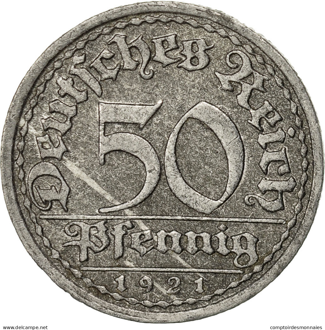 Allemagne, République De Weimar, 50 Pfennig, 1921, Stuttgart, TTB, Aluminium - 50 Rentenpfennig & 50 Reichspfennig