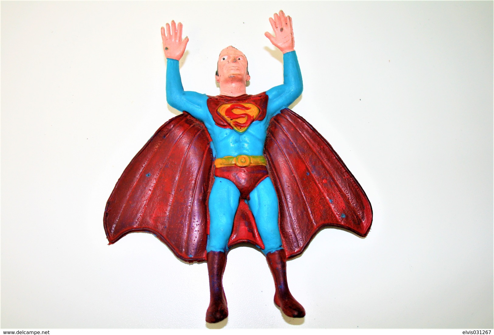 Vintage CHINA Rubber Dangling Superman 7" Action Figure - OLD PLASTIC ERA - PLANE 9.00cm - 1970s - Rubber - Other & Unclassified