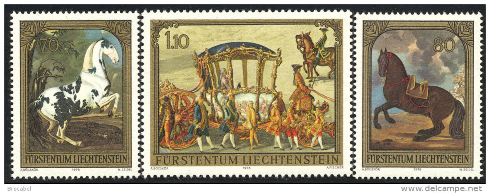 Liechtenstein 0658/60** Tableaux 1978  MNH - Faciale: 2.60 FS - Neufs