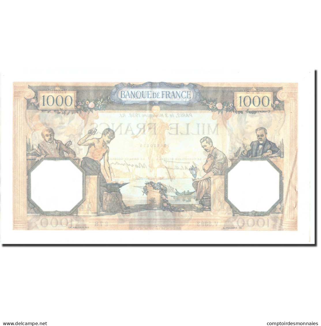 Billet, France, 1000 Francs, 1938, 1938-11-03, SUP+, Fayette:38.32, KM:90c - 1 000 F 1927-1940 ''Cérès Et Mercure''