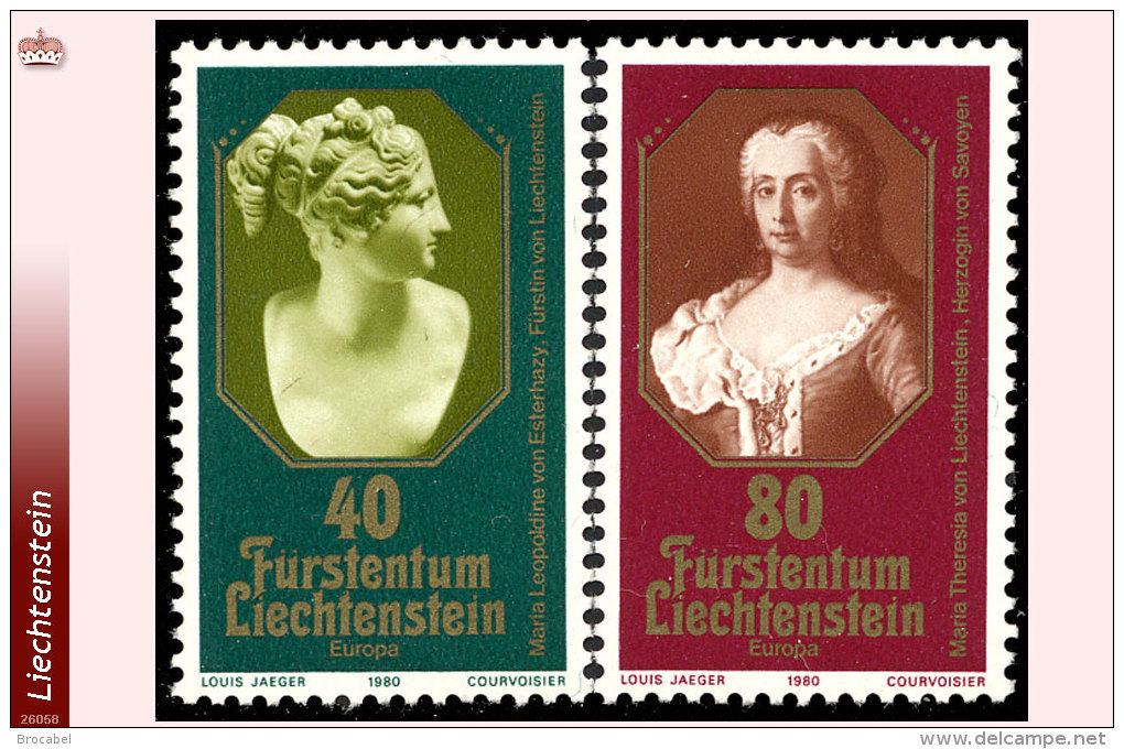 Liechtenstein 0682/83**  Europa 1980  MNH - Faciale:1.20 FS - Ongebruikt