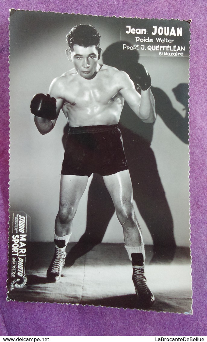 PHOTO BOXE DEDICACEE : JOUAN Jean, Poids Welter. Studio Mari Sports. - Autres & Non Classés